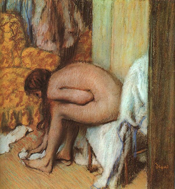  Nude Woman Drying her Foot